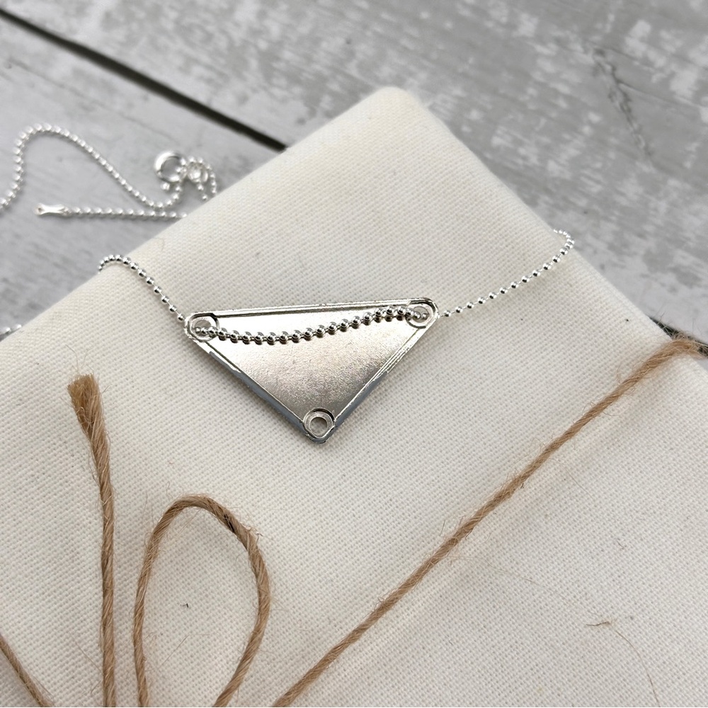 AUTHENTIC Prada charm on sterling silver chain. White and silver. - Picture 9 of 9